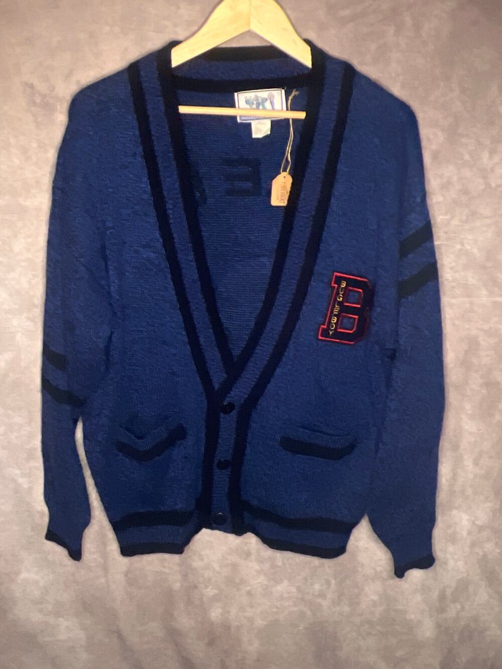 VINTAGE 1980s Bugle Boy Women's Cardigan Sweater Embellished Size L